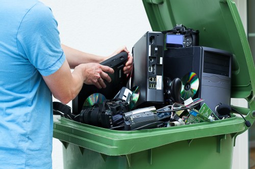 Business owner choosing secure payment options for waste removal services